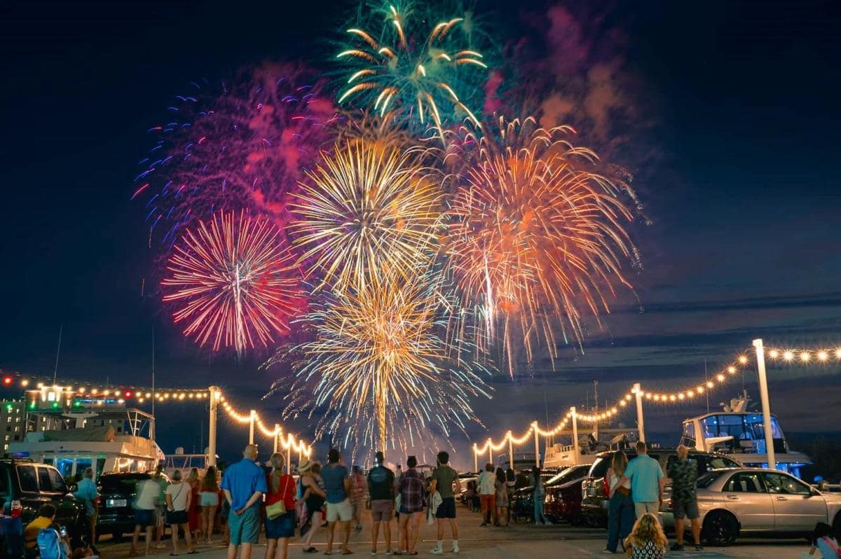 Fireworks over the Wilmington, NC waterfront